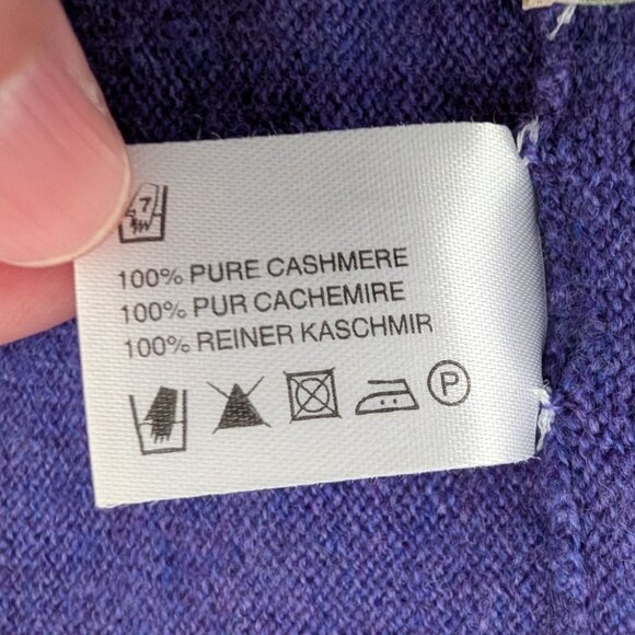 McCulleys 100% Cashmere Cape Womens One Size Purple Gray Knit Asymmetrical - Picture 5 of 10